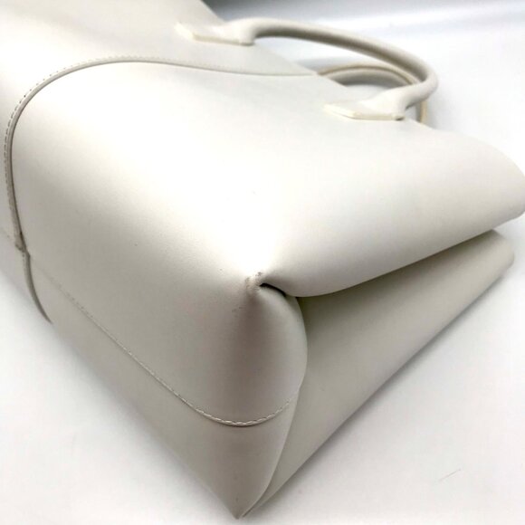 Mansur Gavriel White Leather Convertible Satchel - Picture 9 of 12